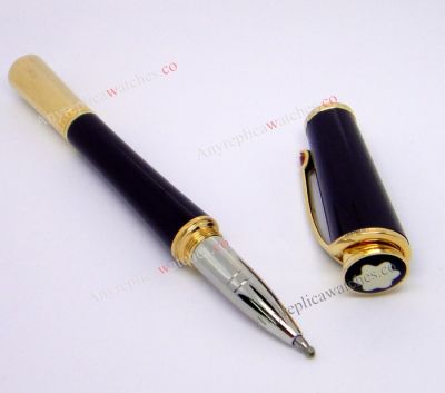 AAA Mont Blanc Princess Monaco Black and Gold Rollerball Pen